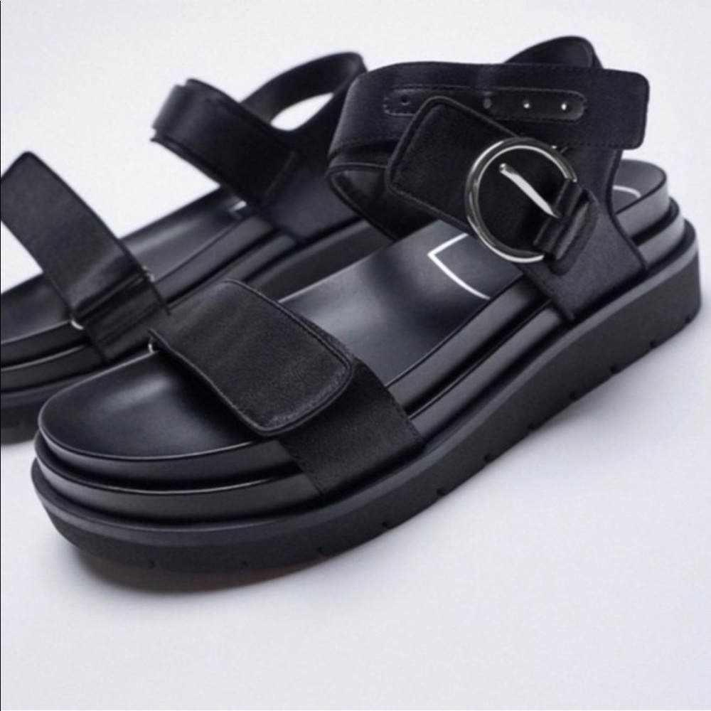Zara Chunky Platform Sandals 38 NWT